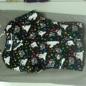 "SOLD" "Frosty the Snowman" Scrub Top